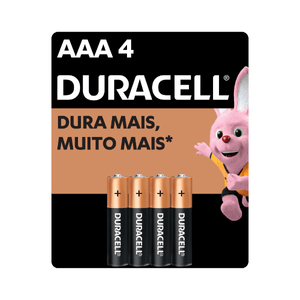 Pilha Duracell AAA com 4 unidades