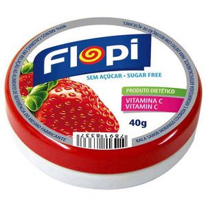 Bala Flopi Sem Açúcar Sabor Morango