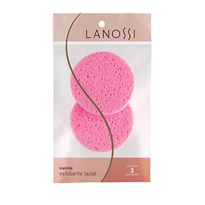 Esponja Esfoliante Facial Lanoossi Rosa 2 unidades