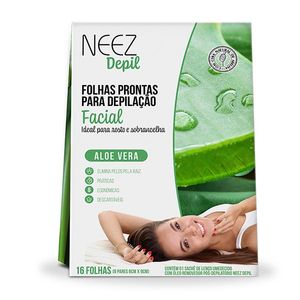 Folhas para Depilação Facial Neez Aloe Vera com 16 Unidades