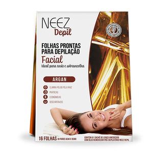 Folhas para Depilação Facial Neez Argan com 16 Unidades