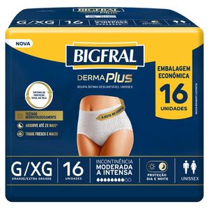 Roupa Íntima Bigfral Pants Premium G/XG 16 Unidades