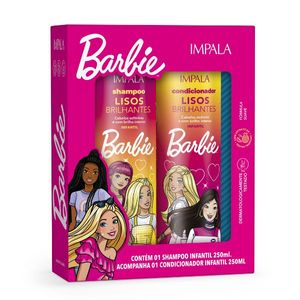 Kit Impala Barbie Lisos Brilhantes Shampoo + Condicionador 250ml