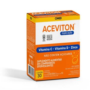 Vitamina C Efervescente Aceviton Tripla Ação Laranja 30 comprimidos