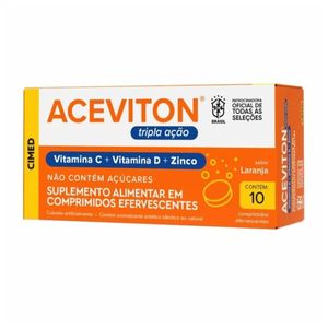 Vitamina C Efervescente Aceviton Tripla Ação Laranja 10 comprimidos