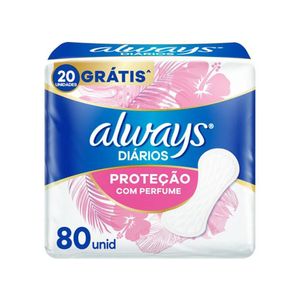 Protetor Diário sem Abas com Perfume Always 80 Unidades