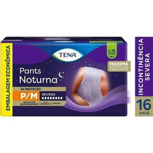 Roupa Íntima Tena Pants Noturna P/M Embalagem Econômica 16 Unidades