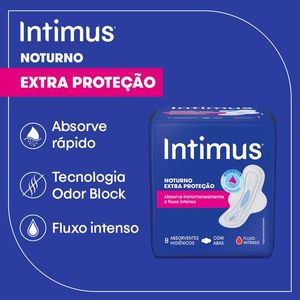 Absorvente Intimus Noturno Suave com Abas 30 Unidades