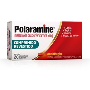Polaramine Maleato de Dexclorfeniramina Hypera 2mg 20 Comprimidos