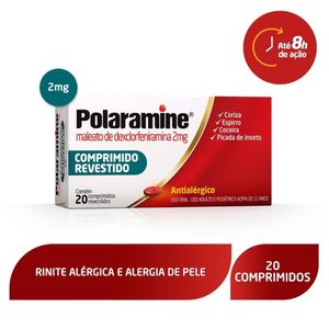 Polaramine Maleato de Dexclorfeniramina Hypera 2mg 20 Comprimidos