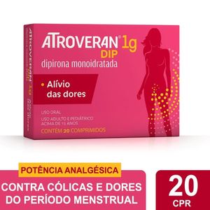 Atroveran DIP Dipirona Sódica Hypera 1g 20 Comprimidos