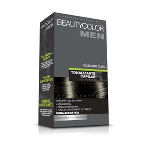 Tonalizante Beauty Color Kit sem Amônia Gel Masculino Castanho Claro