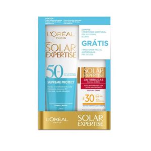 Protetor LOréal Expertise FPS50 200ml + Facial Anti-Rugas FPS30 25g