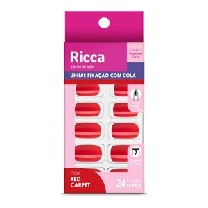 Unhas Postiças Ricca 1340 Vermelho Paixão