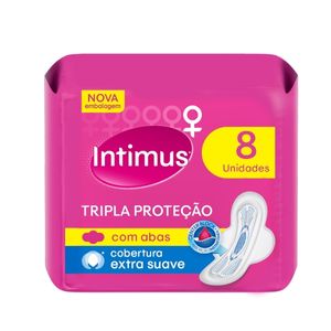 Absorvente Intimus Gel Tripla Proteção Suave com Abas 8 Unidades