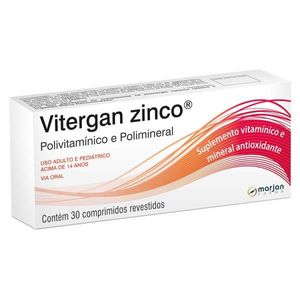 Vitergan Zinco 30 Comprimidos Revestidos