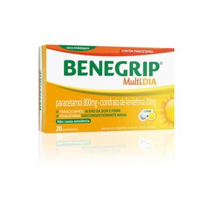 Benegrip Multi Dia Analgésico e Antigripal Revestido Hypera 20 Comprimidos
