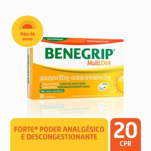 Benegrip Multi Dia Analgésico e Antigripal Revestido Hypera 20 Comprimidos