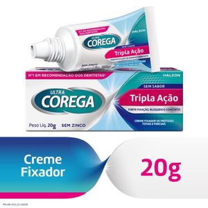 Creme Fixador de Dentadura Corega Ultra Sem Sabor 19g