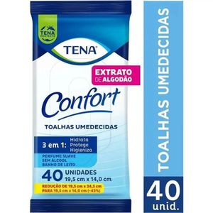 Toalha Umedecida Compacta Tena Confort 40 Unidades