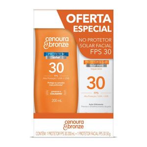 Protetor Cenoura & Bronze Facial FPS30 50g + Protetor FPS30 200ml