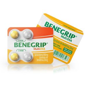 Benegrip Multi Dia Analgésico e Antigripal Revestido Hypera 4 Comprimidos Envelope