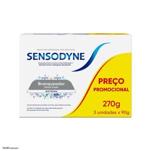 Creme Dental Sensodyne Branqueador Extra Fresh Antitártaro 90g 3 unidades
