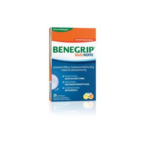 Benegrip Multi Noite Analgésico e Antigripal Revestido Hypera 12 Comprimidos