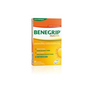 Benegrip Multi Dia Analgésico e Antigripal Revestido Hypera 12 Comprimidos