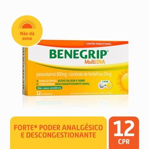 Benegrip Multi Dia 800mg + 20mg 12 Comprimidos