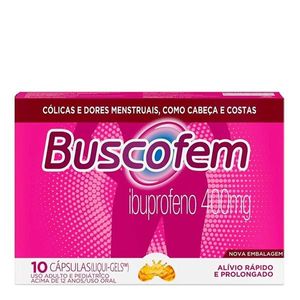 Buscofem Ibuprofeno 400mg Hypera 10 Cápsulas