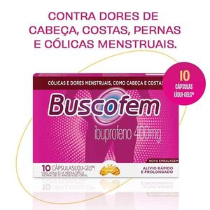Buscofem Ibuprofeno 400mg Hypera 10 Cápsulas