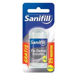 Fio Dental Sanifill Extrafino Menta 125 Metros Leve 125m Pague 100m