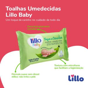 Toalhas Umedecidas Lillo Baby 50 Unidades Toque de Carinho