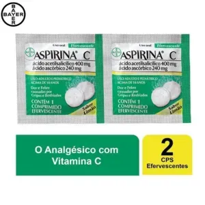 Aspirina C Efervescente Sabor Limão 2 Comprimidos