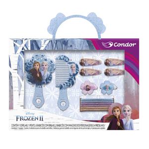 Kit Pente + Espelho + Acessórios para Cabelo Condor 9875 Frozen