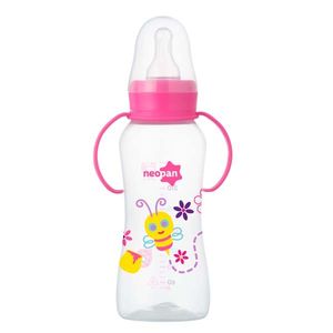 Mamadeira Neopan 250ml 2002 com Alça Rosa