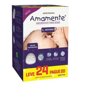 Absorventes para Seios Amamente Noturno 24 Unidades