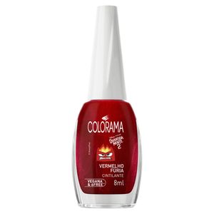 Esmalte Vermelho Fúria Cintilante Divertidamente 2 Colorama 8ml