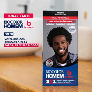 Tonalizante de Cabelo Masculino Biocolor Homem Bozzano Preto