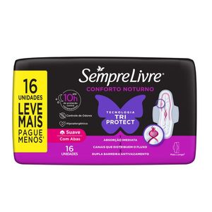 Absorvente Externo Sempre Livre Conforto Noturno Suave, 16un