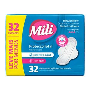 Absorvente Mili Proteção Total Suave com Abas 32 Unidades