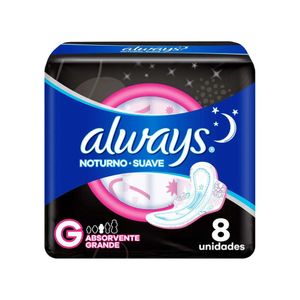 Absorvente Always Noites Tranquilas Suave com Abas 8 Unidades
