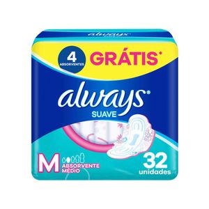 Absorvente Always Médio Suave com Abas 32 Unidades