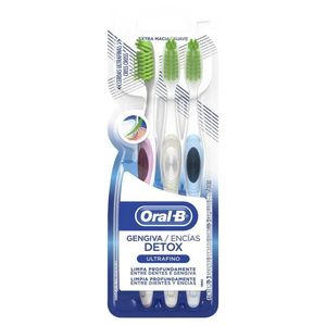 Escova Dental Oral-B Gengivas Detox Ultrafino 3 Unidades