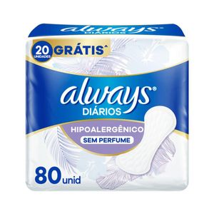 Protetor Diário sem Abas Always 80 Unidades