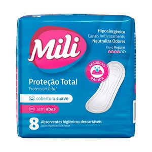 Absorvente Mili Conforto Total sem Abas 8 Unidades