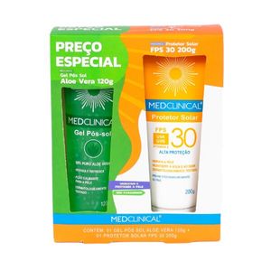 Kit Protetor Solar Medclinical FPS 30 200g + Gel Pós-Sol 120g