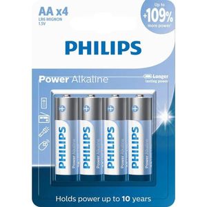 Pilha Philips Alcalina AA 1 5V LR6P4B/59 4 Unidades