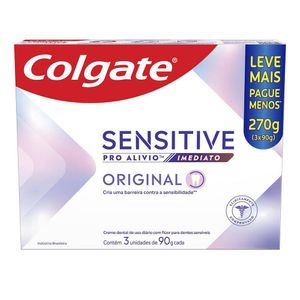Creme Dental Para Sensibilidade Colgate Sensitive Pro Alívio Imediato Original 90g 3 unidades